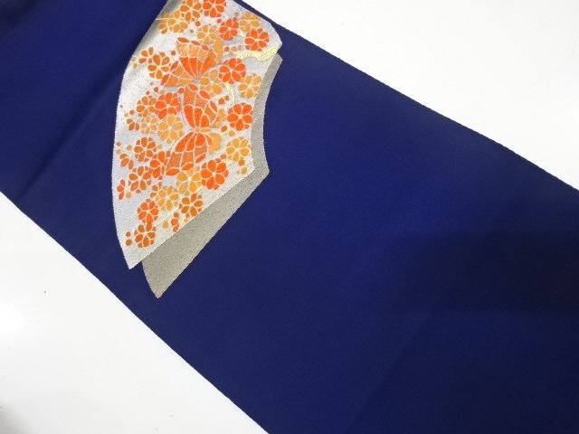 JAPANESE NAGOYA OBI / WOVEN BRANCH UME & BUTTERFLY